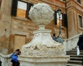 Italy, Rome, Piazza di Spagna, element of the decor of the Spanish Steps in the form of a globe Royalty Free Stock Photo