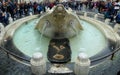 Italy, Rome, Piazza di Spagna, Fountain of the Boat (Fontana della Barcaccia), baroque-style fountain Royalty Free Stock Photo