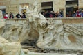 Italy, Rome, 96 Piazza di Trevi, Trevi Fountain (Fontana di Trevi), stone rocks of the fountain Royalty Free Stock Photo
