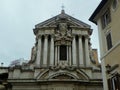 Italy, Rome, 96 Piazza di Trevi, Santi Vincenzo e Anastasio a Fontana di Trevi, the upper part of the church Royalty Free Stock Photo
