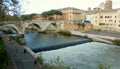 Italy, Rome, 86 Ponte Palatino, view of the river Tiber and the Cestio Bridge (Ponte Cestio