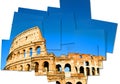 Italy, Rome - Roman Colosseum with blue sky, the most famus Italian landmark Royalty Free Stock Photo