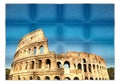 Italy, Rome - Roman Colosseum with blue sky, the most famus Italian landmark Royalty Free Stock Photo