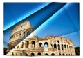 Italy, Rome - Roman Colosseum with blue sky, the most famus Italian landmark Royalty Free Stock Photo