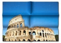 Italy, Rome - Roman Colosseum with blue sky, the most famus Italian landmark Royalty Free Stock Photo