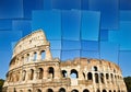 Italy, Rome - Roman Colosseum with blue sky, the most famus Italian landmark