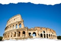 Italy, Rome - Roman Colosseum with blue sky, the most famus Italian landmark Royalty Free Stock Photo