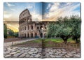 Italy, Rome - Roman Colosseum with sunset sky, the most famus Italian landmark Royalty Free Stock Photo