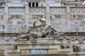 Sculpture of a man of white stone, located on the Venetian square in Rome, Europe Royalty Free Stock Photo