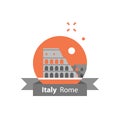 Colosseum view, Italy, Rome symbol, travel destination, famous landmark, tourism concept Royalty Free Stock Photo