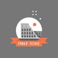 Colosseum view, Italy, Rome symbol, travel destination, famous landmark, tourism concept Royalty Free Stock Photo