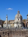 Italy. Rome. Trojan column and ruins of forum of Trajan