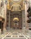 Italy, Rome, Vatican City, St. Peter\'s Square, Basilica of Saint Peter, interior of the basilica Royalty Free Stock Photo