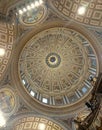 Italy, Rome, Vatican City, St. Peter\'s Square, Basilica of Saint Peter, dome of the basilica with frescoes Royalty Free Stock Photo