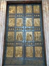 Italy, Rome, Vatican City, St. Peter\'s Square, Basilica of Saint Peter, Holy Door with bas-reliefs at basilica Royalty Free Stock Photo