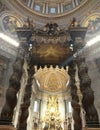 Italy, Rome, Vatican City, St. Peter\'s Square, Basilica of Saint Peter, the main altar of the basilica Royalty Free Stock Photo