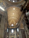 Italy, Rome, Vatican City, St. Peter\'s Square, Basilica of Saint Peter, interior of the basilica Royalty Free Stock Photo