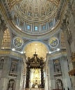 Italy, Rome, Vatican City, St. Peter\'s Square, Basilica of Saint Peter, interior of the basilica Royalty Free Stock Photo