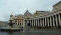 Italy, Rome, Vatican City, St. Peter\'s Square (Piazza San Pietro), general view of the square and the basilica Royalty Free Stock Photo