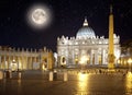 Italy. Rome. Vatican. Saint Peter's Square at night Royalty Free Stock Photo