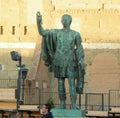 Italy, Rome, Via dei Fori Imperiali, bronze statue of Julius Caesar (statua di Cesare