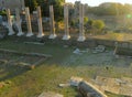 Italy, Rome, Via dei Fori Imperiali, Temple of Peace (Forum of Vespasian, Tempio della Pace), ruins of an ancient temple Royalty Free Stock Photo