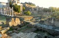 Italy, Rome, Via dei Fori Imperiali, Temple of Peace (Forum of Vespasian, Tempio della Pace), ruins of an ancient temple Royalty Free Stock Photo