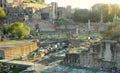 Italy, Rome, Via dei Fori Imperiali, Temple of Peace (Forum of Vespasian, Tempio della Pace), ruins of an ancient temple Royalty Free Stock Photo