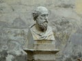 Italy, Rome, Viale di Villa Medici, bust of Stesicoro in Villa Borghese park