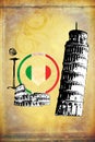 Italy Rome vintage art design illustration