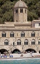 Italy, San Fruttuoso abbey near Genoa on the Ligurian sea Royalty Free Stock Photo