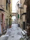 ITALY, SANREMO - MAY 6 ,2017 narrow path between houses