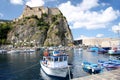 Italy.Scilla Castle with harbor, Calabria Royalty Free Stock Photo