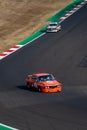 70s vintage historic car race on asphalt track turn, BMW 3.0 CSL