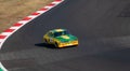 70s vintage historic car race on asphalt track turn, Ford Capri RS 2600