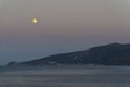 Italy Sicily Aeolian Islands, Salina Island, full moon Royalty Free Stock Photo