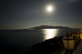 Italy Sicily Aeolian Islands, Salina Island, full moon Royalty Free Stock Photo