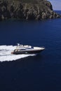 Italy, Sicily, aerial view of luxury yacht