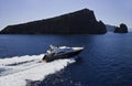 Italy, Sicily, aerial view of luxury yacht