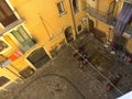 Italy, Sicily, Catania, courtyard from the balcony of the apartments \