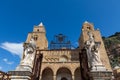 Exterior view of the towers of the Cefalu Cathedral, a UNESCO World Heritage site Royalty Free Stock Photo