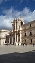 Italy, Sicily, Trapani: Syracuse Cathedral square.