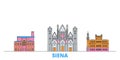 Italy, Siena line cityscape, flat vector. Travel city landmark, oultine illustration, line world icons