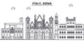 Italy, Siena line skyline vector illustration. Italy, Siena linear cityscape with famous landmarks, city sights, vector