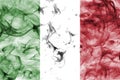 Italy smoke flag isolated on a white background. Royalty Free Stock Photo
