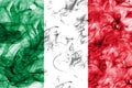 Italy smoke flag on a white background Royalty Free Stock Photo