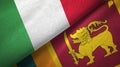 Italy and Sri Lanka two flags textile cloth, fabric texture