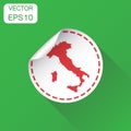 Italy sticker map icon. Business concept Italy label pictogram.