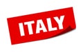 Italy sticker. Italy square peeler sign.