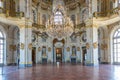 Italy, Stupinigi - January 2023: luxury interior of Royal Palace with baroque design and window